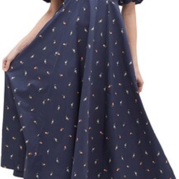 Hill House Navy Maxi Dress with Petite Floral Print - Picture 2 of 7